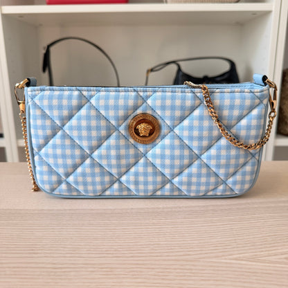 Versace Medusa Crossbody/Shoulder Bag Checkered Blue