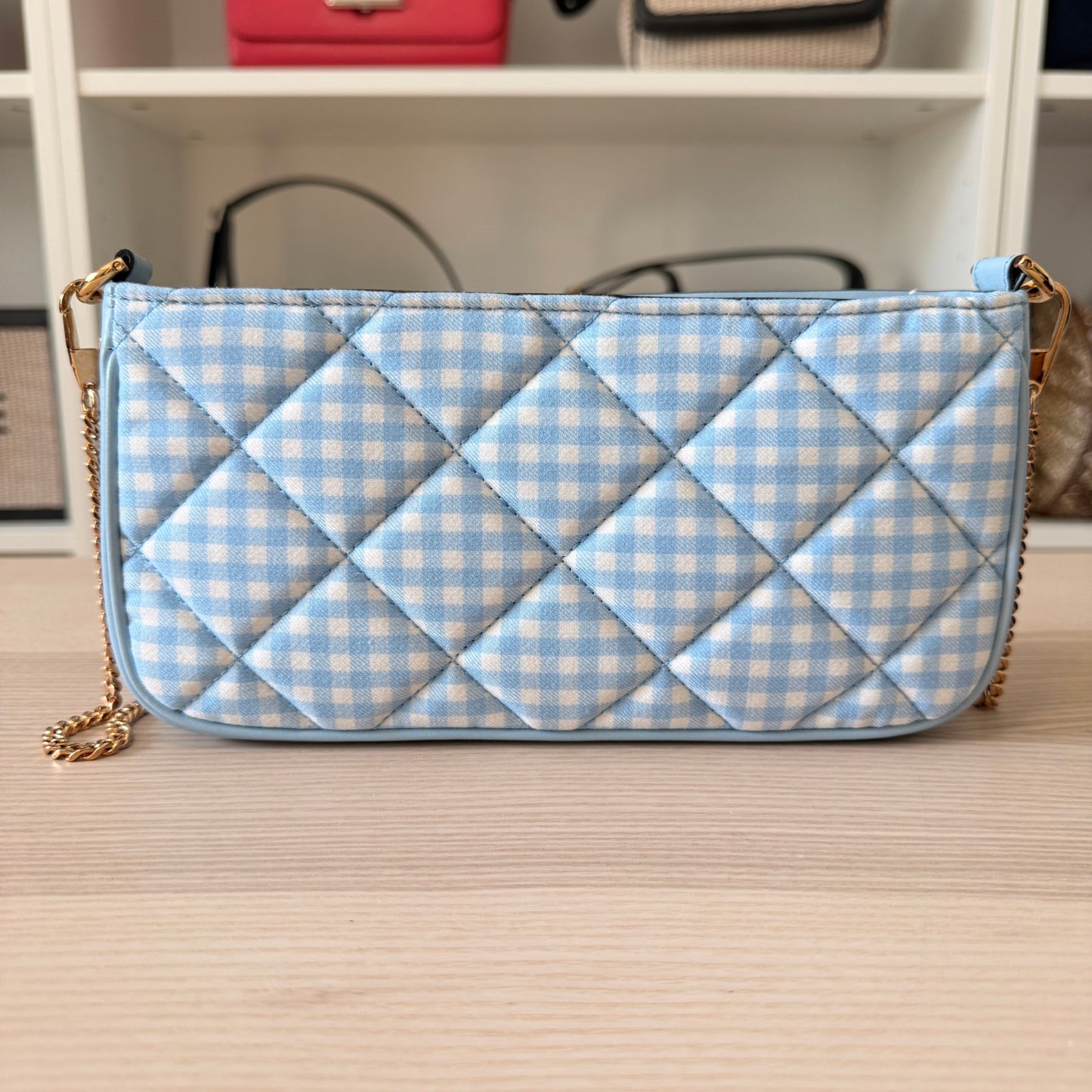 Versace Medusa Crossbody/Shoulder Bag Checkered Blue