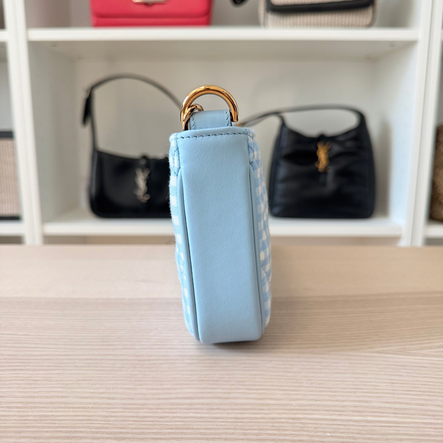 Versace Medusa Crossbody/Shoulder Bag Checkered Blue