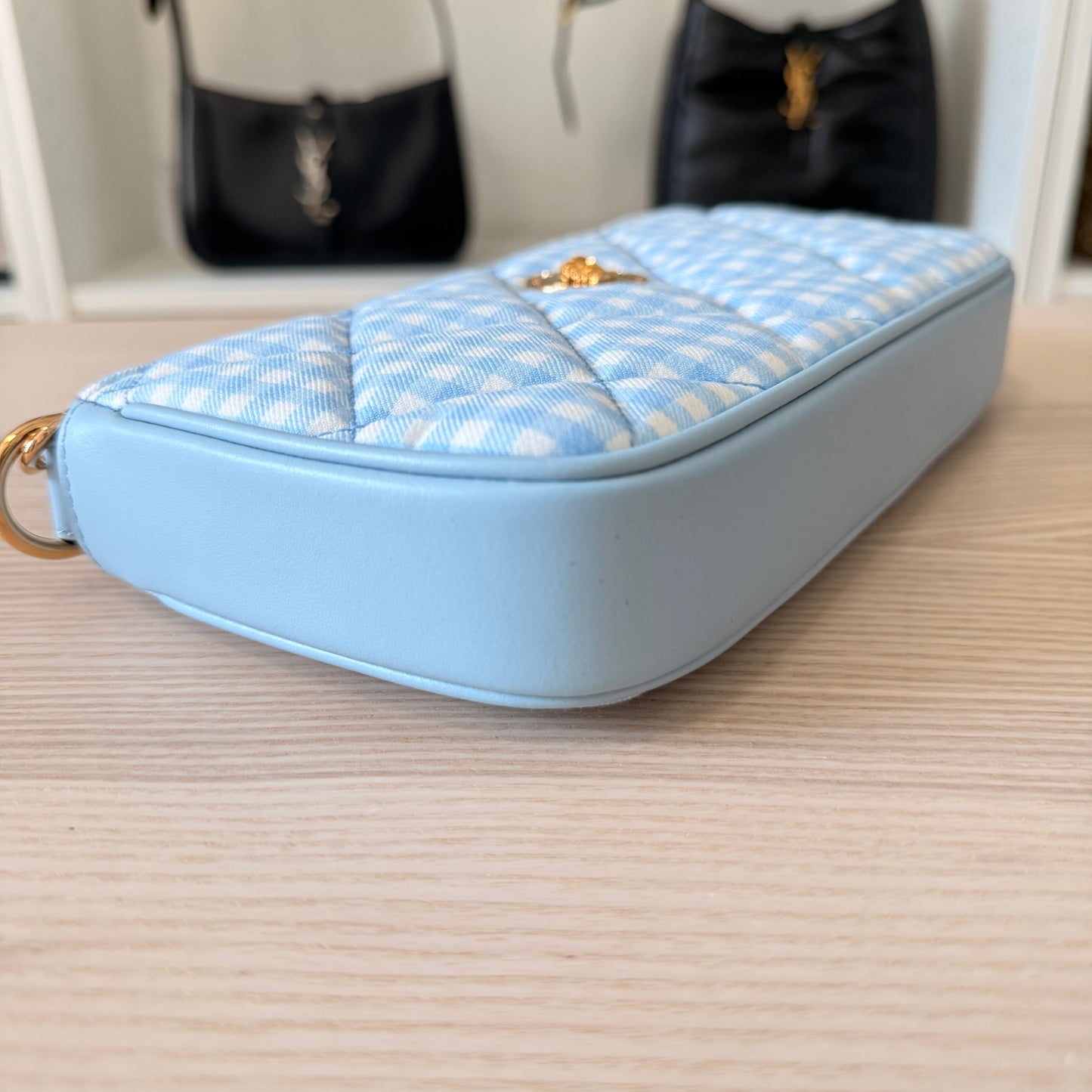 Versace Medusa Crossbody/Shoulder Bag Checkered Blue