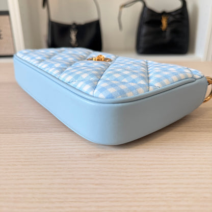 Versace Medusa Crossbody/Shoulder Bag Checkered Blue