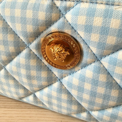 Versace Medusa Crossbody/Shoulder Bag Checkered Blue
