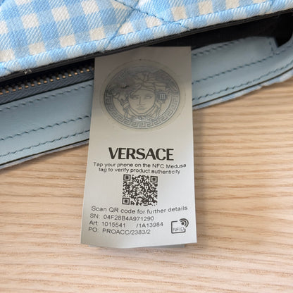 Versace Medusa Crossbody/Shoulder Bag Checkered Blue