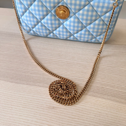Versace Medusa Crossbody/Shoulder Bag Checkered Blue