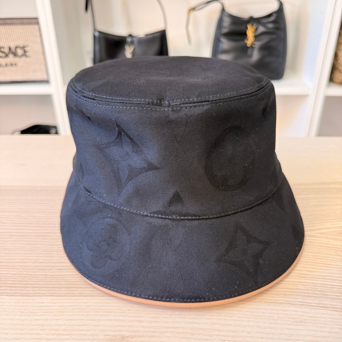 Louis Vuitton Monogram Dailygram Bucket Hat Black/Beige Reversible Medium