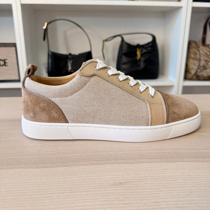 Christian Louboutin Men's Louis Junior Textile and Suede Low-Top Sneakers Size 9US/42EU