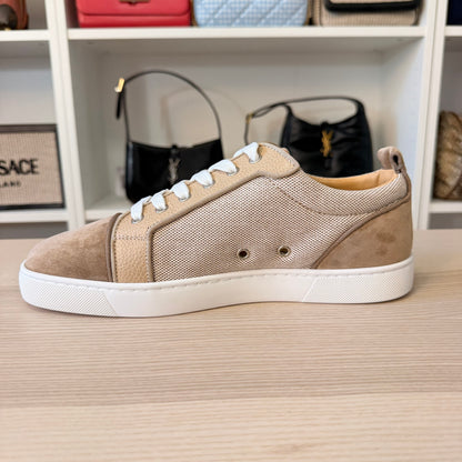 Christian Louboutin Men's Louis Junior Textile and Suede Low-Top Sneakers Size 9US/42EU
