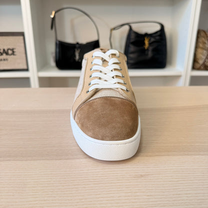 Christian Louboutin Men's Louis Junior Textile and Suede Low-Top Sneakers Size 9US/42EU