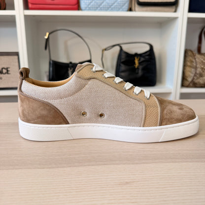 Christian Louboutin Men's Louis Junior Textile and Suede Low-Top Sneakers Size 9US/42EU