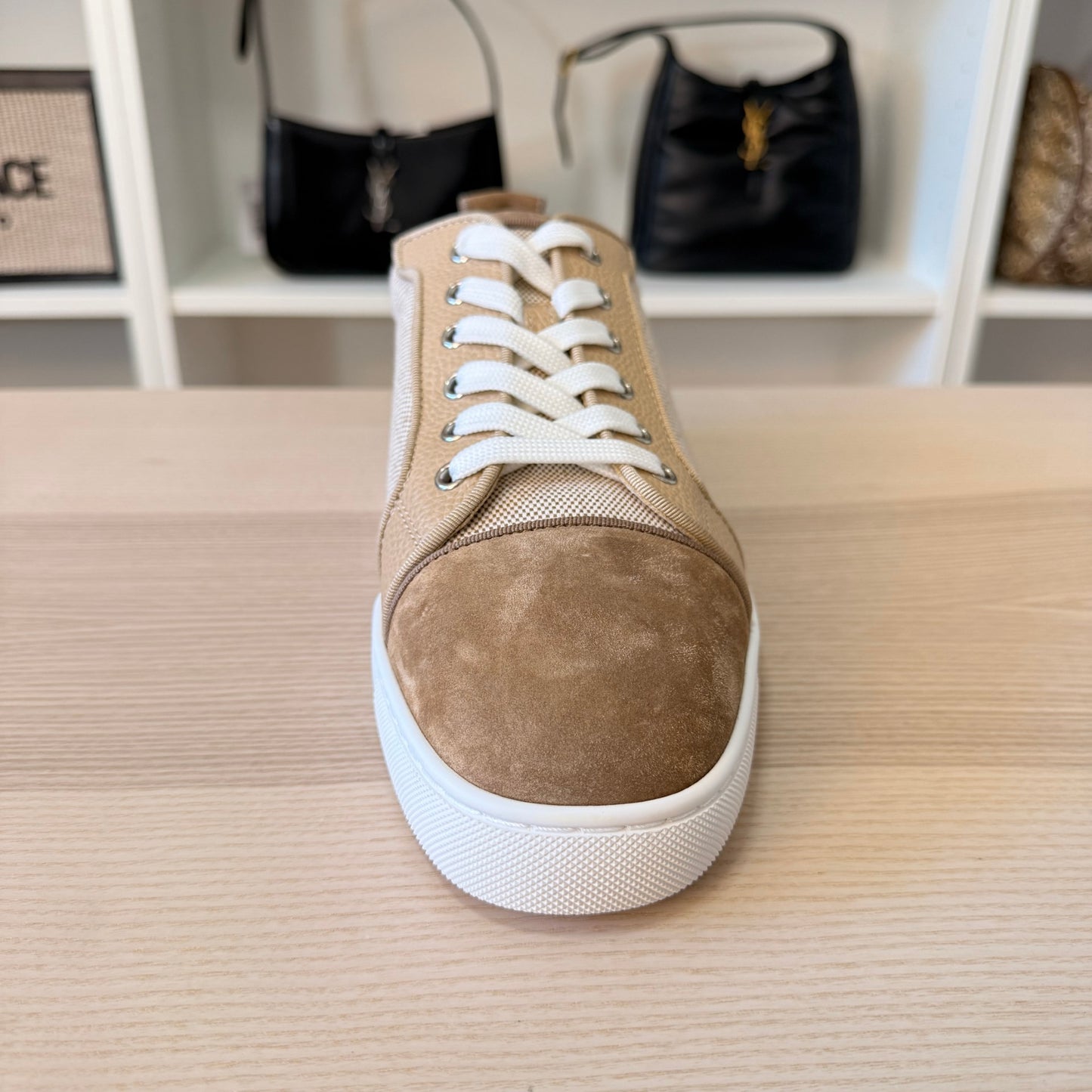 Christian Louboutin Men's Louis Junior Textile and Suede Low-Top Sneakers Size 9US/42EU
