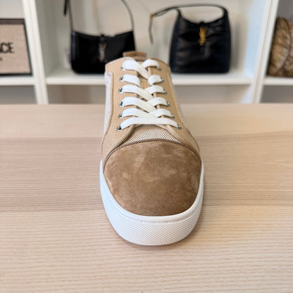 Christian Louboutin Men's Louis Junior Textile and Suede Low-Top Sneakers Size 9US/42EU