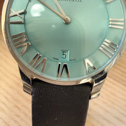 Tiffany Stainless Steel Calfskin 37mm Atlas 2-Hand Quartz Watch Tiffany Blue®