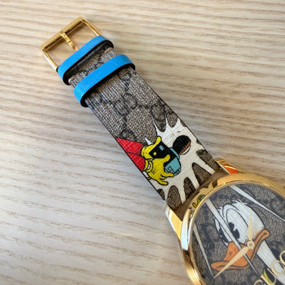 Gucci X DISNEY Stainless Steel Canvas 38mm G-Timeless Donald Duck Quartz Watch