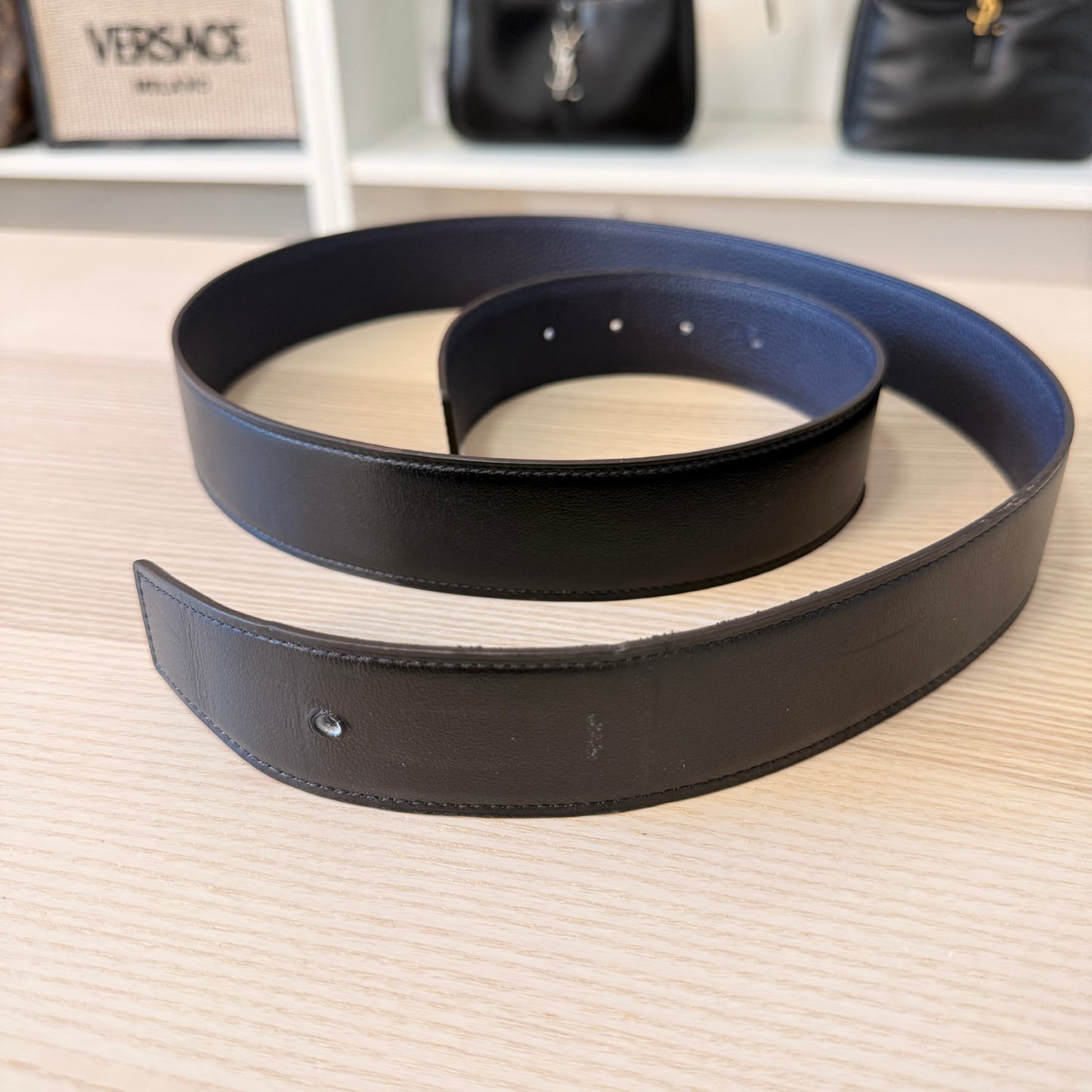 Hermes 38mm Constance Belt 105L Gold/Noir/Noir Reversible