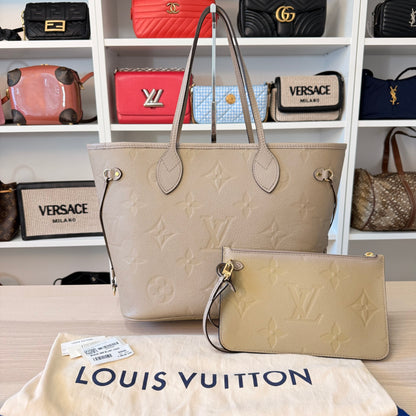 Louis Vuitton Neverfull MM Monogram Empreinte Turtledove