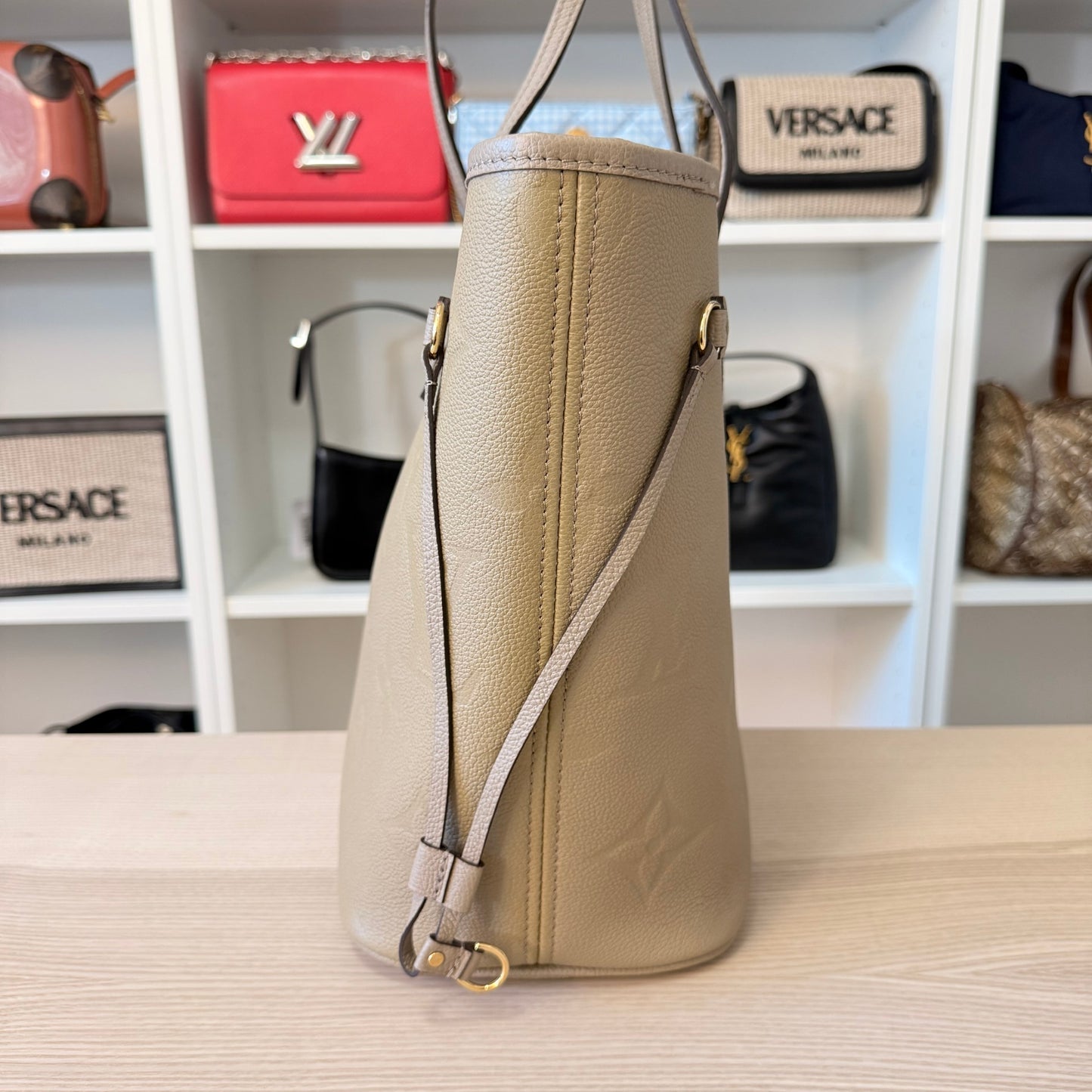Louis Vuitton Neverfull MM Monogram Empreinte Turtledove