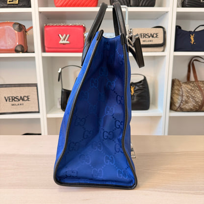 Gucci Nylon Monogram Large Off The Grid Tote Bag Blue