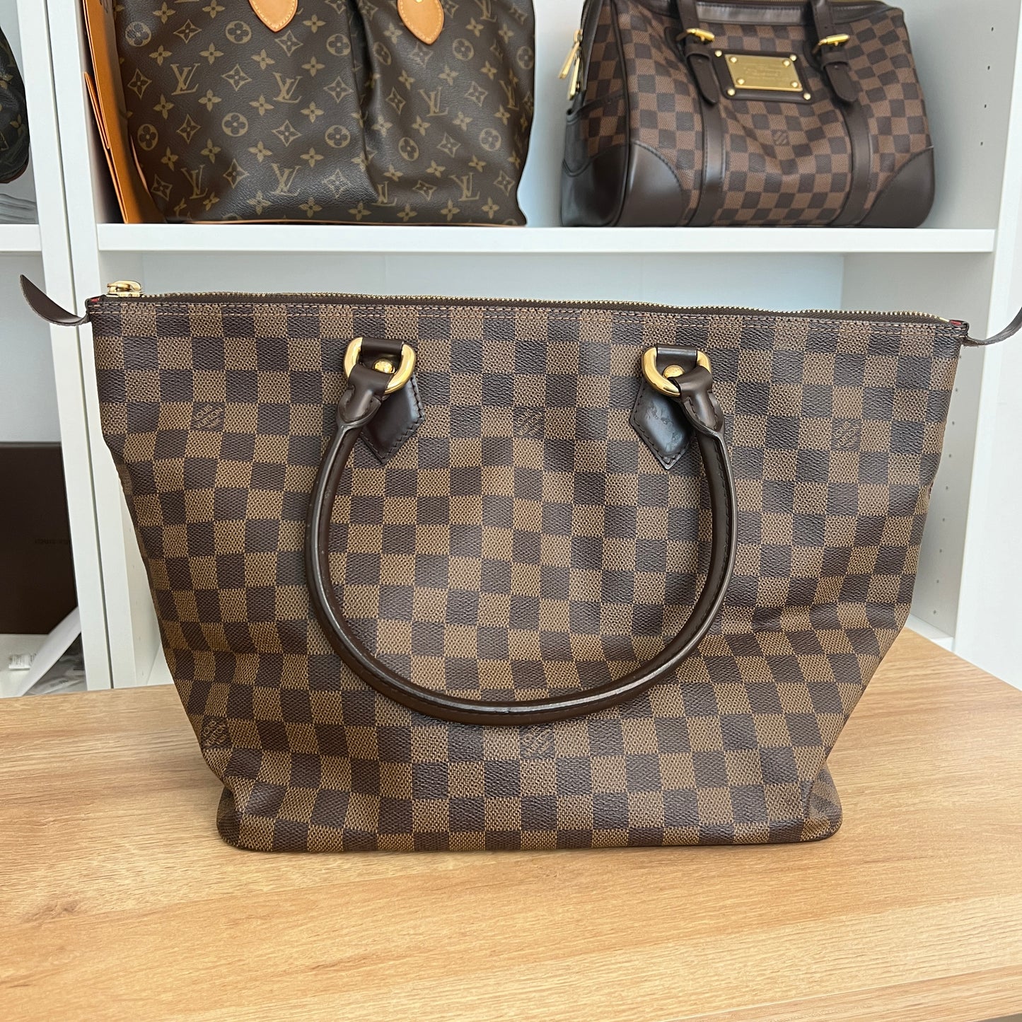 Pre-Owned Louis Vuitton Damier Ebene Saleya MM