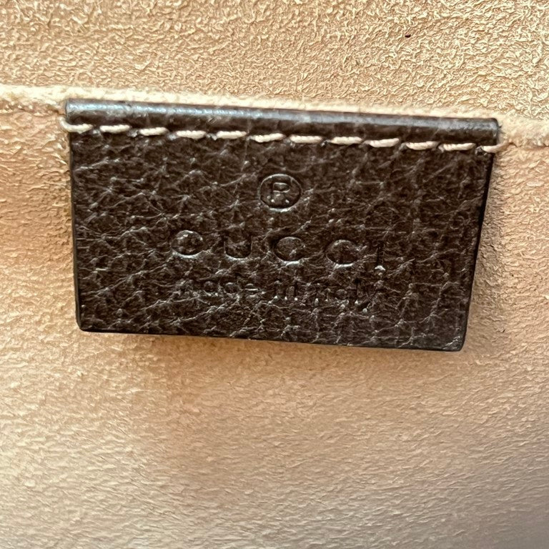 Gucci GG Supreme Monogram Web Mini Ophidia Bucket Bag Brown