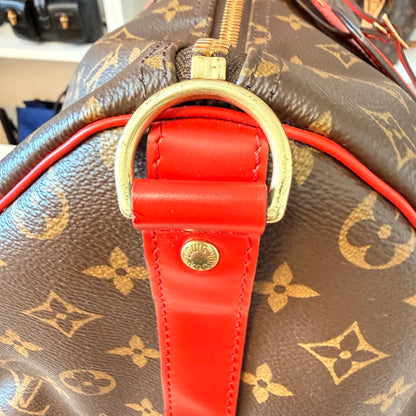Louis Vuitton Monogram Keepall 50 Bandouliere Coquelicot