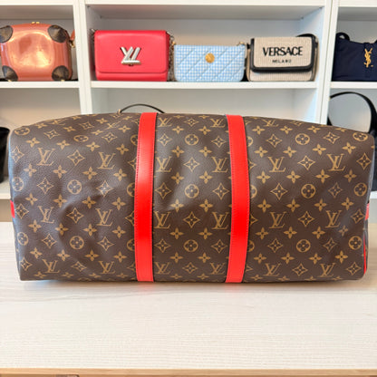 Louis Vuitton Monogram Keepall 50 Bandouliere Coquelicot