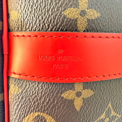 Louis Vuitton Monogram Keepall 50 Bandouliere Coquelicot