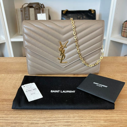 Saint Laurent Cassandre Matelassé Clutch with Crossbody Conversion