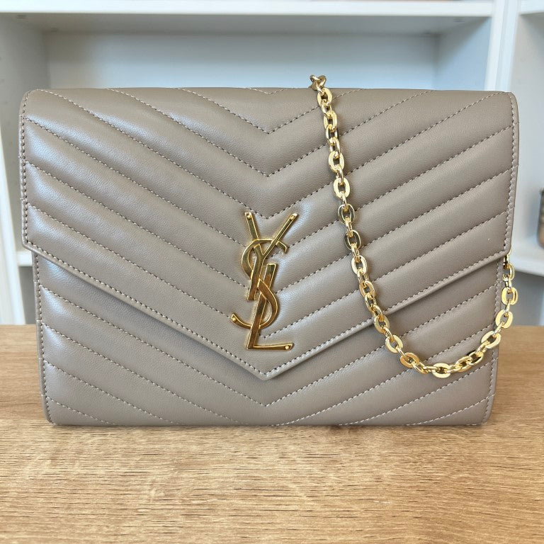 Saint Laurent Cassandre Matelassé Clutch with Crossbody Conversion