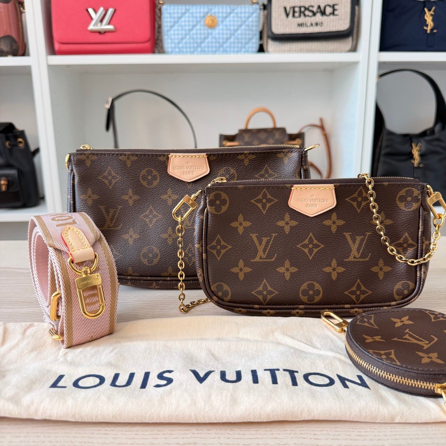 Louis Vuitton Monogram Multi Pochette Accessories Rose Clair