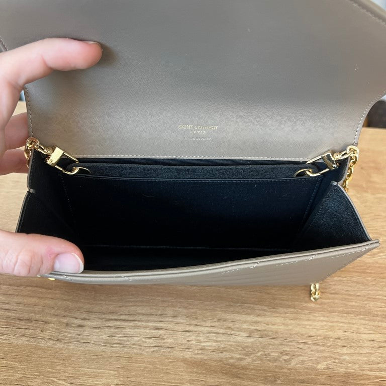 Saint Laurent Cassandre Matelassé Clutch with Crossbody Conversion