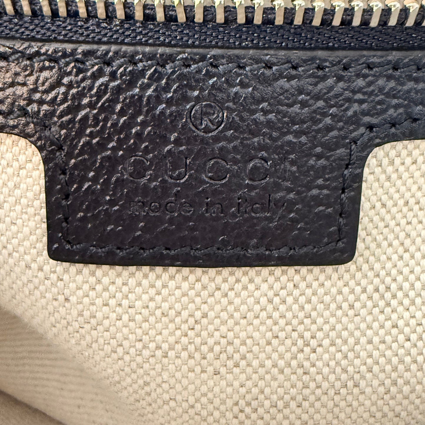 Gucci GG Supreme Monogram Ophidia Wristlet Shoulder Bag Black Blue
