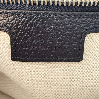 Gucci GG Supreme Monogram Ophidia Wristlet Shoulder Bag Black Blue
