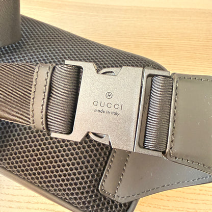 Gucci Rubber Effect Leather Belt Bag Small Black 80