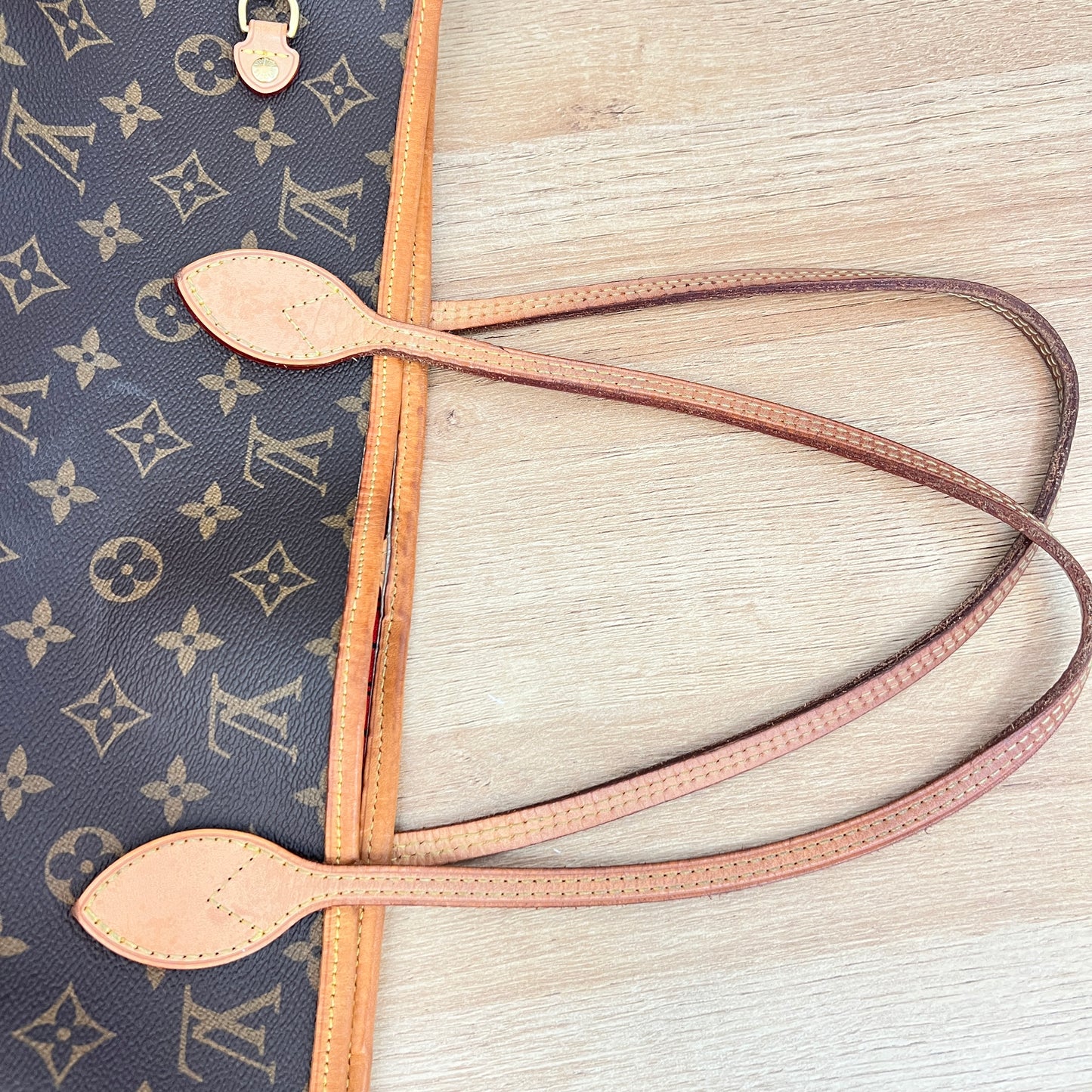 Pre-Owned Louis Vuitton Monogram Neverfull MM Cerise