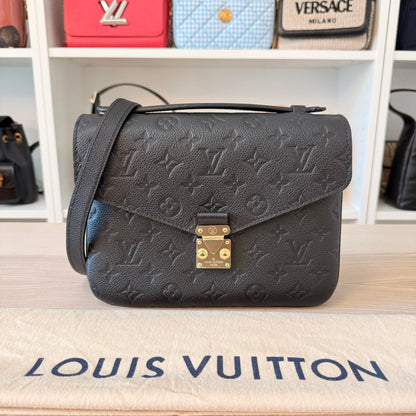 Louis Vuitton Monogram Pochette Metis Empreinte Leather Black