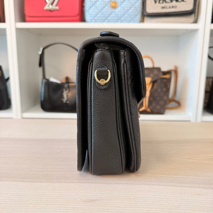 Louis Vuitton Monogram Pochette Metis Empreinte Leather Black