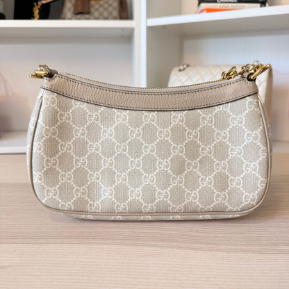 Gucci Ophidia Small Shoulder Bag Beige & White GG Supreme