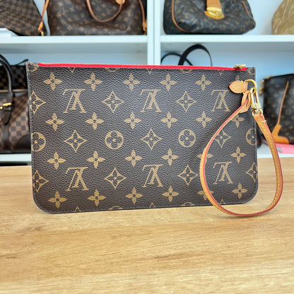 Pre-Owned Louis Vuitton Monogram Pochette Neverfull Cerise