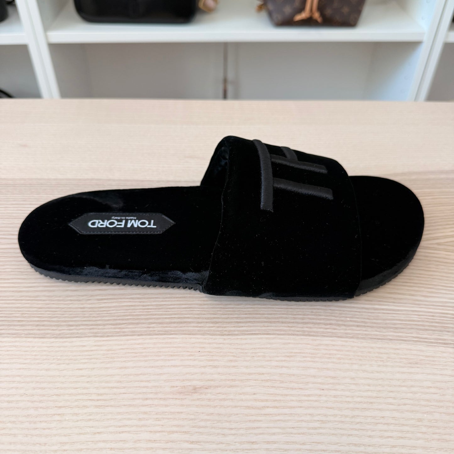 Tom Ford Velvet Embroidered Accent Slides