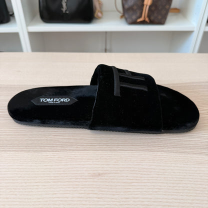 Tom Ford Velvet Embroidered Accent Slides
