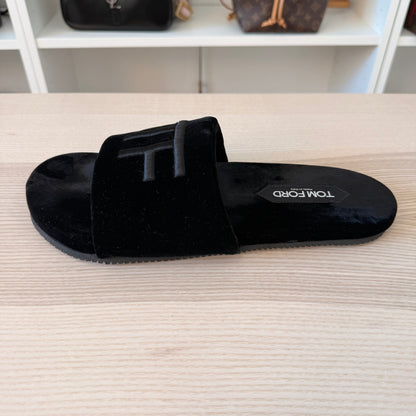 Tom Ford Velvet Embroidered Accent Slides