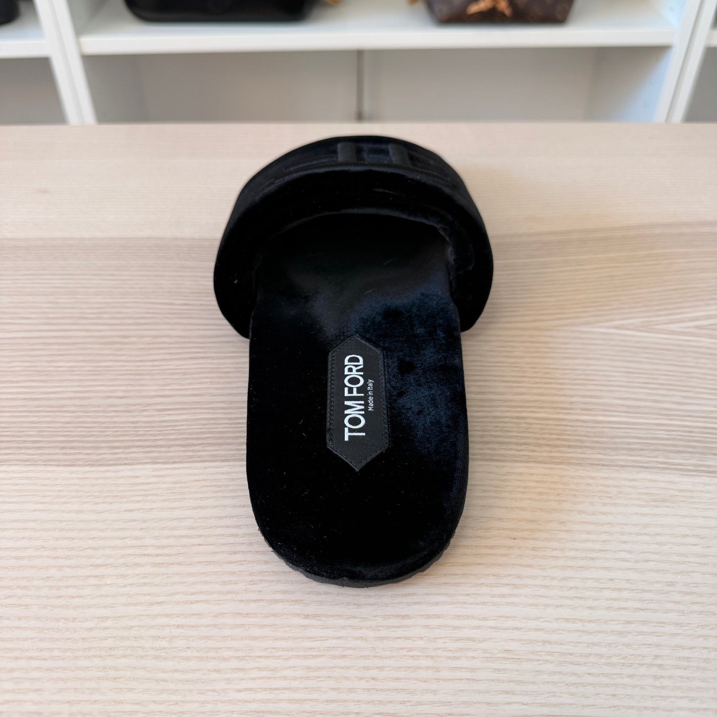 Tom Ford Velvet Embroidered Accent Slides