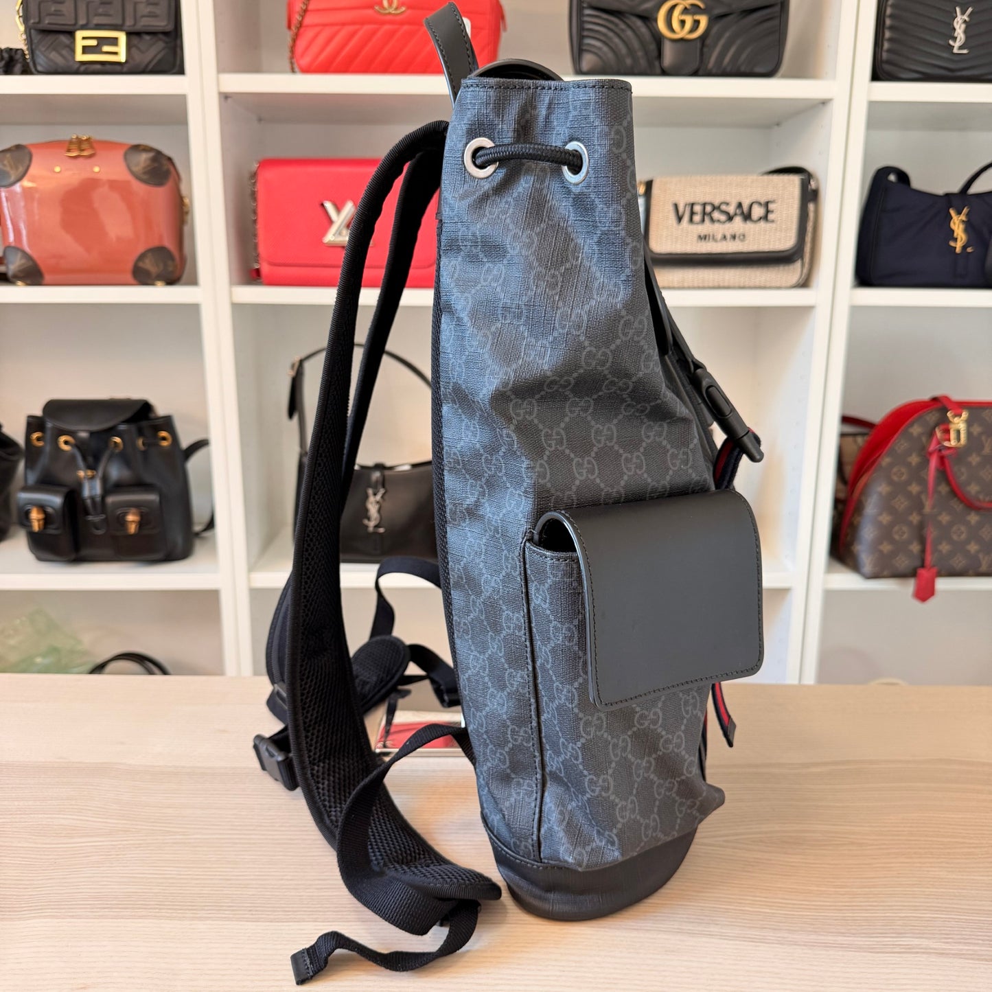 Gucci GG Supreme Monogram Backpack Black