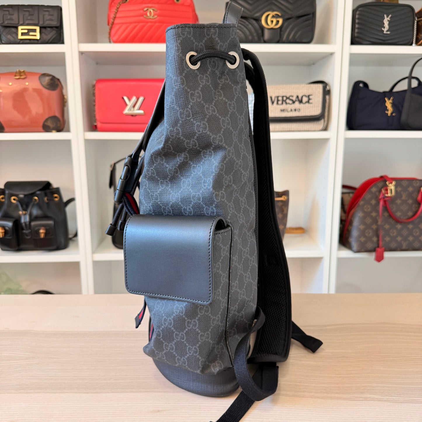 Gucci GG Supreme Monogram Backpack Black