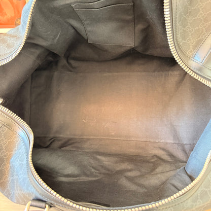 Gucci GG Supreme Monogram Weekender Duffle Black