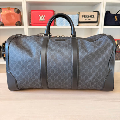 Gucci GG Supreme Monogram Weekender Duffle Black