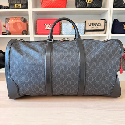 Gucci GG Supreme Monogram Weekender Duffle Black