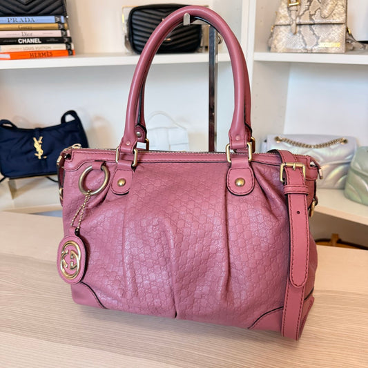 Gucci Microguccissima Medium Sukey Top Handle Bag Vintage Rose