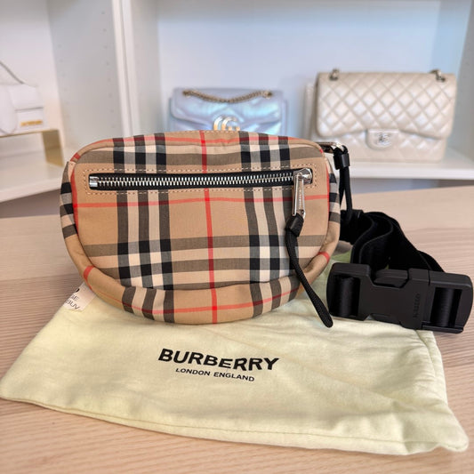 Burberry Nylon Vintage Check Small Cannon Bum Bag Archive Beige