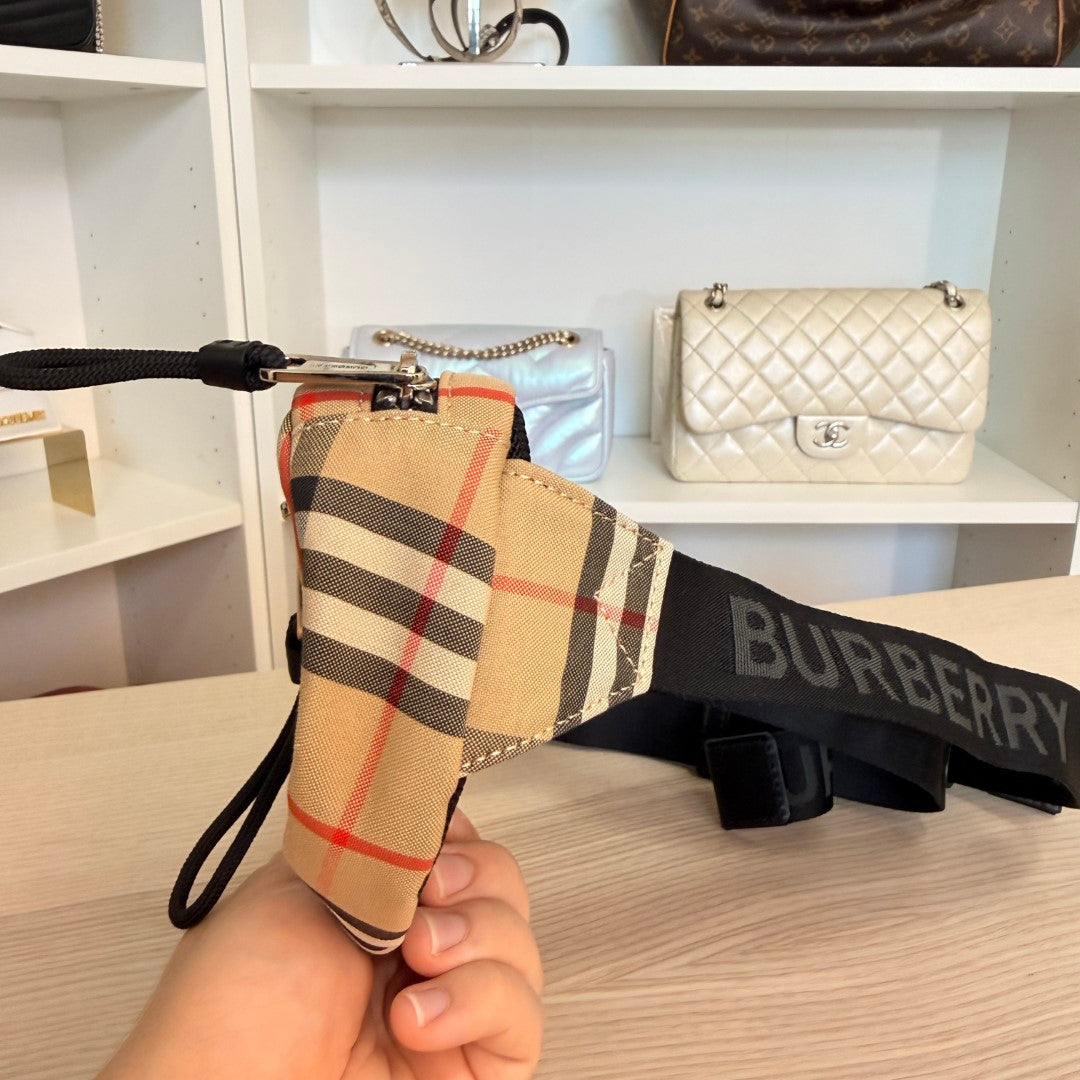 Burberry Nylon Vintage Check Small Cannon Bum Bag Archive Beige